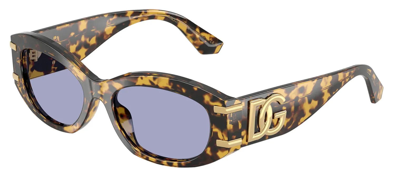 DOLCE & GABBANA DG 4502 33301A Oval Yellow Havana Acetate Sunglasses with Violet Lens sold by Gaffos product image thumbnail 2