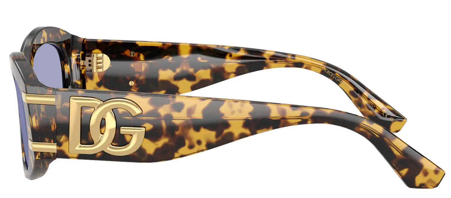 DOLCE & GABBANA DG 4502 33301A Oval Yellow Havana Acetate Sunglasses with Violet Lens sold by Gaffos product image thumbnail 3