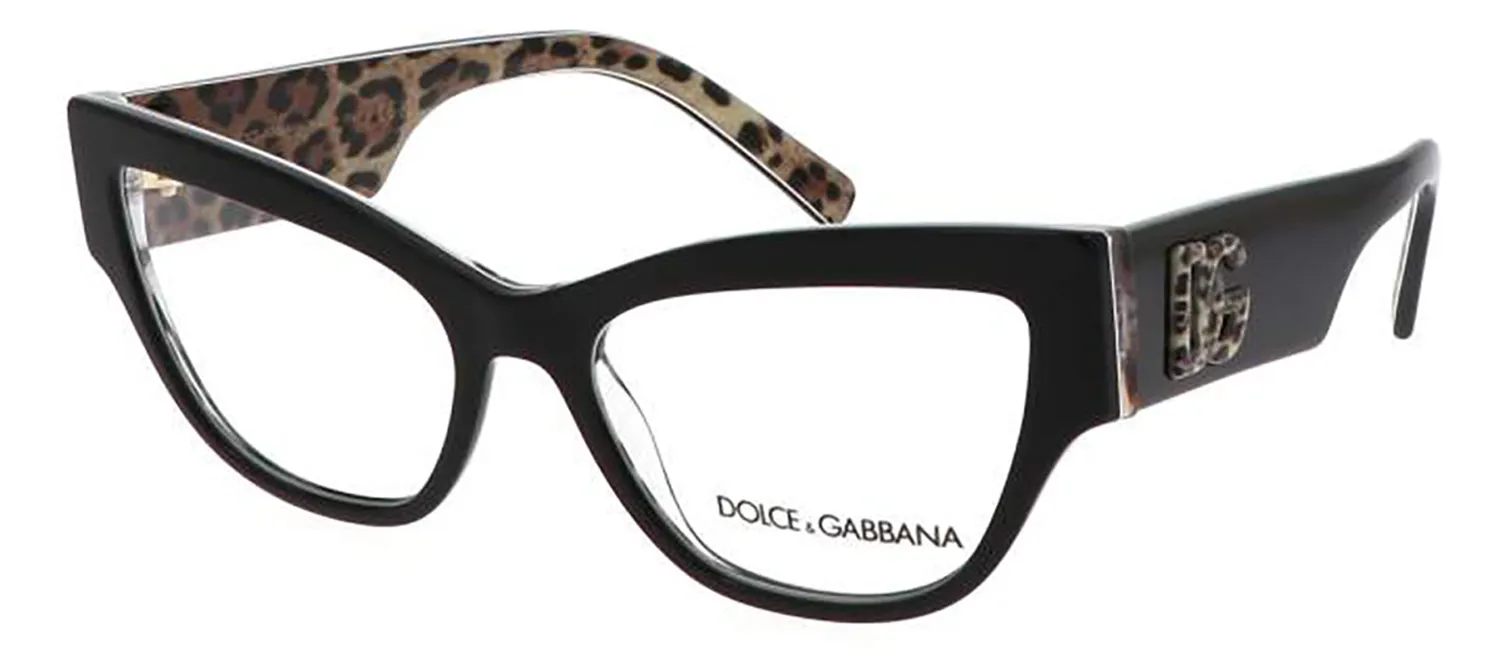 Dolce & Gabbana DG 3378 3299 Cat-Eye Plastic Black Eyeglasses with Logo Stamped Demo Lenses sold by Gaffos product image thumbnail 2