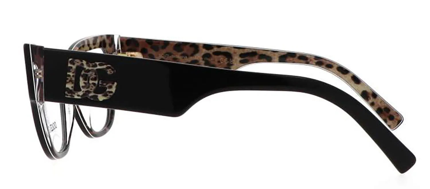 Dolce & Gabbana DG 3378 3299 Cat-Eye Plastic Black Eyeglasses with Logo Stamped Demo Lenses sold by Gaffos product image thumbnail 3