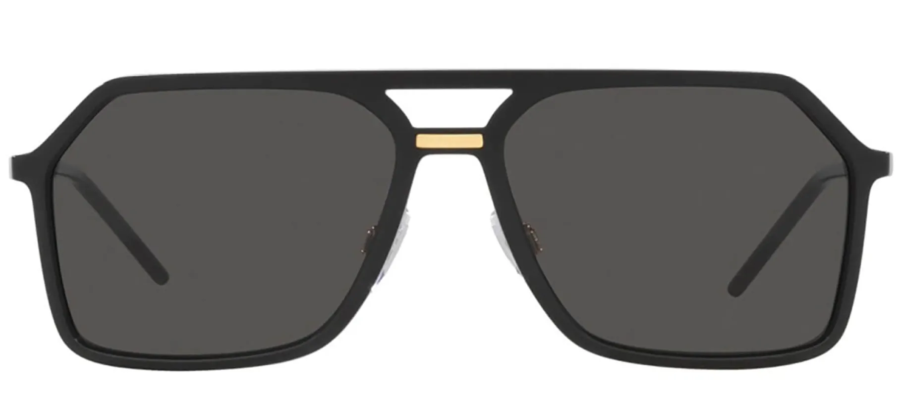 DOLCE & GABBANA DG 6196 252587 Pilot Black Plastic Sunglasses with Dark Grey Lens sold by Gaffos