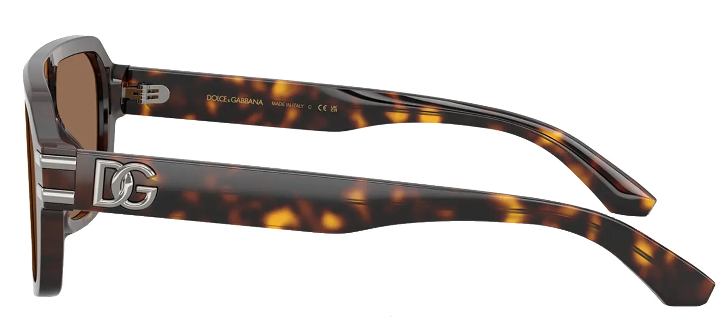 DOLCE & GABBANA DG 4507 502/73 Pilot Havana Acetate Sunglasses with Dark Brown Lens sold by Gaffos product image thumbnail 3