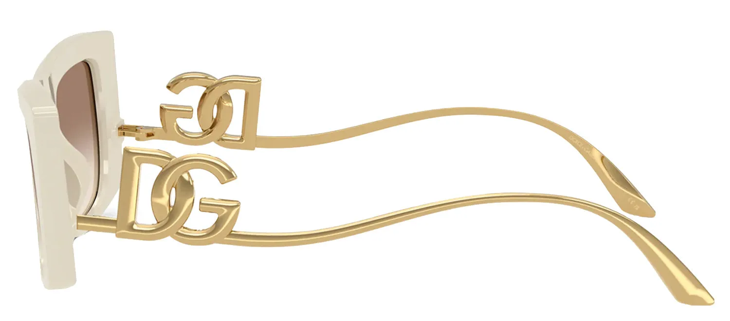 DOLCE & GABBANA DG 4510 331294 Cat Eye Cream Acetate Sunglasses with Clear Gradient Brown Mirror Silver Lens sold by Gaffos product image thumbnail 3