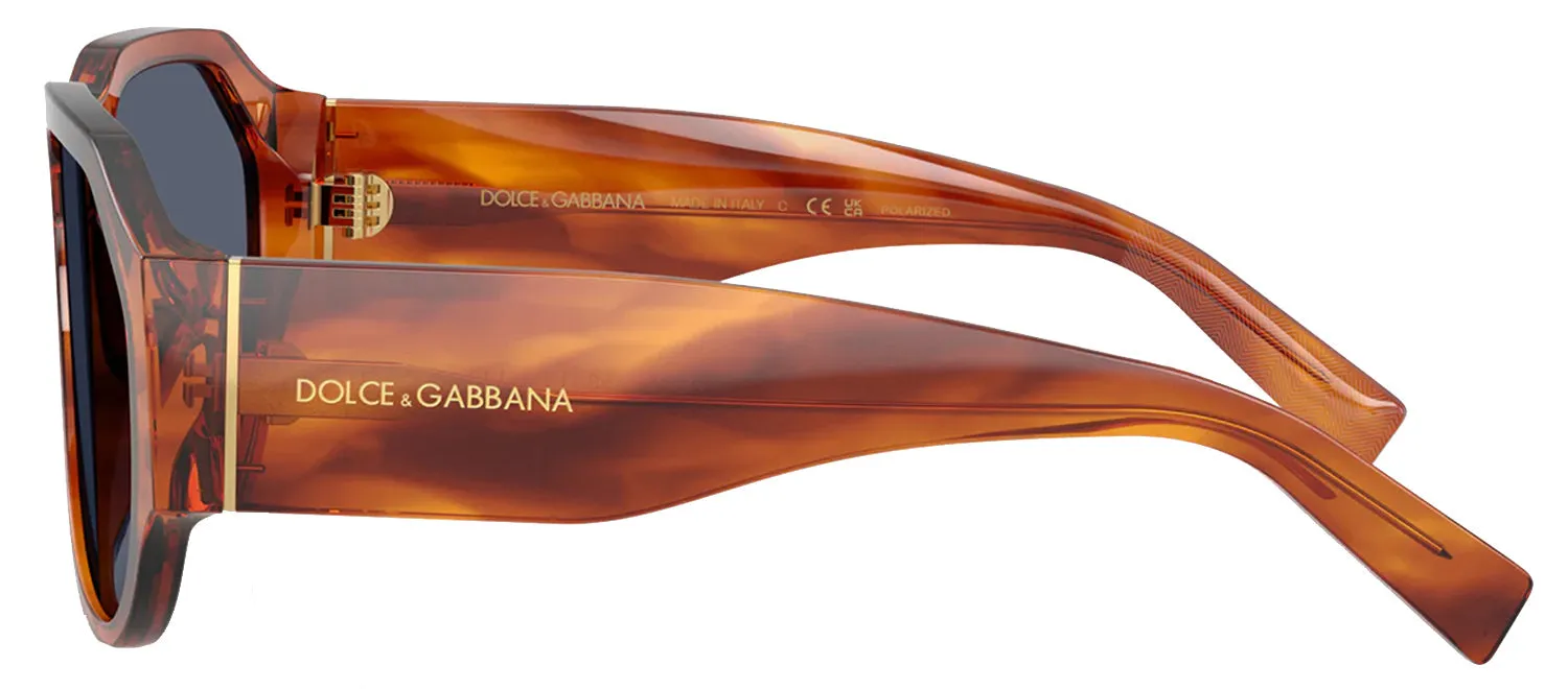 DOLCE & GABBANA DG 4504 32212V Pilot Striped Ginger Acetate Sunglasses with Dark Blue Polar Lens sold by Gaffos product image thumbnail 3