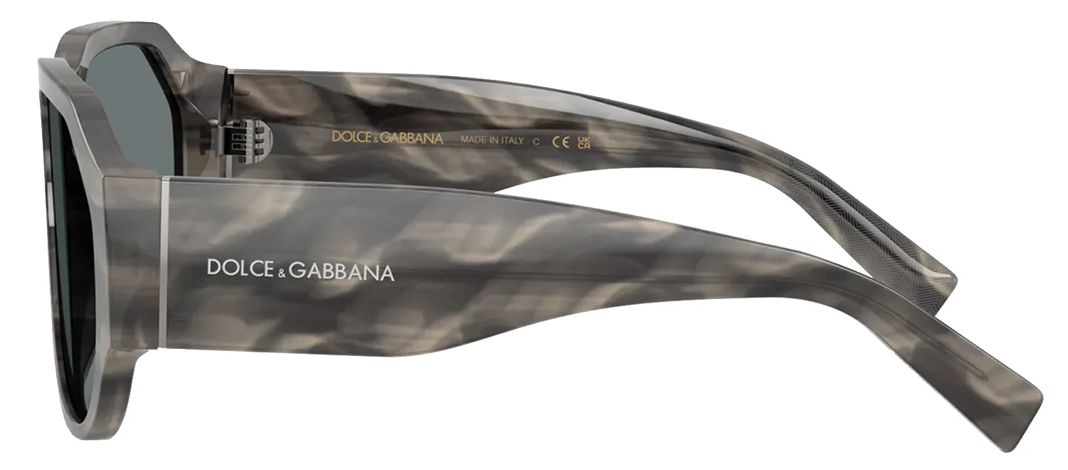 DOLCE & GABBANA DG 4504 319980 Pilot Striped Grey Acetate Sunglasses with Dark Blue Lens sold by Gaffos product image thumbnail 3