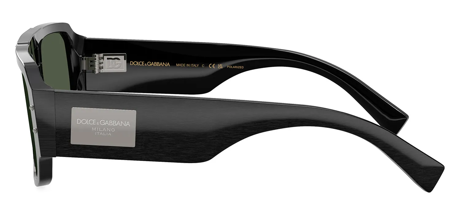 DOLCE & GABBANA DG 4482F 28209A Pilot Brushed Black Acetate Sunglasses with Dark Green Polar Lens sold by Gaffos product image thumbnail 3