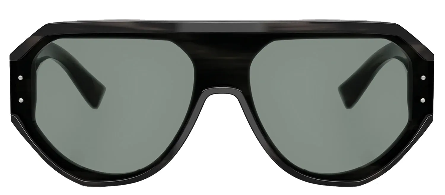 DOLCE & GABBANA DG 4481 3440/1 Pilot Striped Grey Acetate Sunglasses with Grey Lens sold by Gaffos
