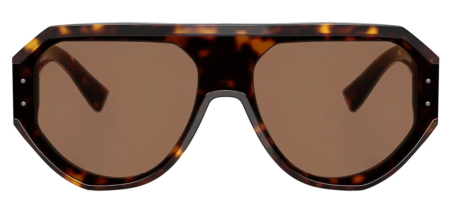 DOLCE & GABBANA DG 4481F 502/73 Pilot Havana Acetate Sunglasses with Dark Brown Lens sold by Gaffos