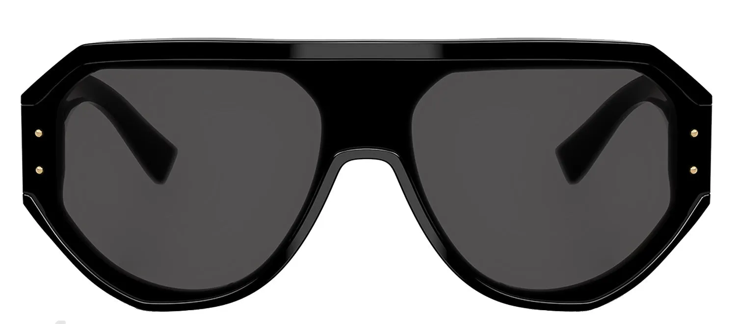 DOLCE & GABBANA DG 4481F 501/87 Pilot Black Acetate Sunglasses with Dark Grey Lens sold by Gaffos