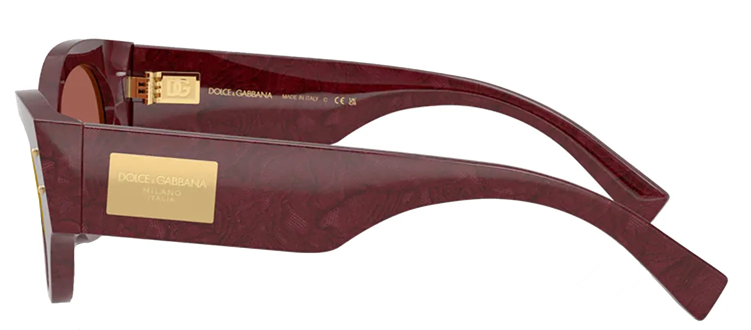 DOLCE & GABBANA DG 4480 3442D0 Butterfly Bordeaux Lace Acetate Sunglasses with Dark Violet Mirror Red Lens sold by Gaffos product image thumbnail 3