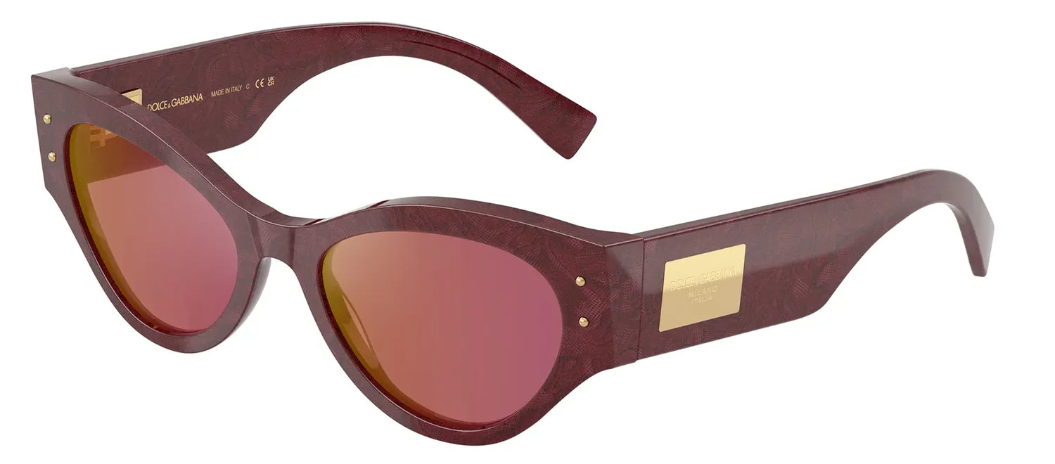 DOLCE & GABBANA DG 4480 3442D0 Butterfly Bordeaux Lace Acetate Sunglasses with Dark Violet Mirror Red Lens sold by Gaffos product image thumbnail 2