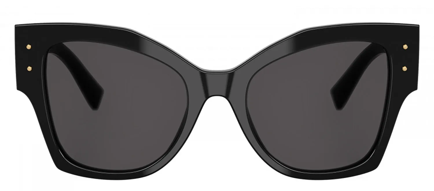 DOLCE & GABBANA DG 4478F 501/87 Cat Eye Black Acetate Sunglasses with Dark Grey Lens sold by Gaffos