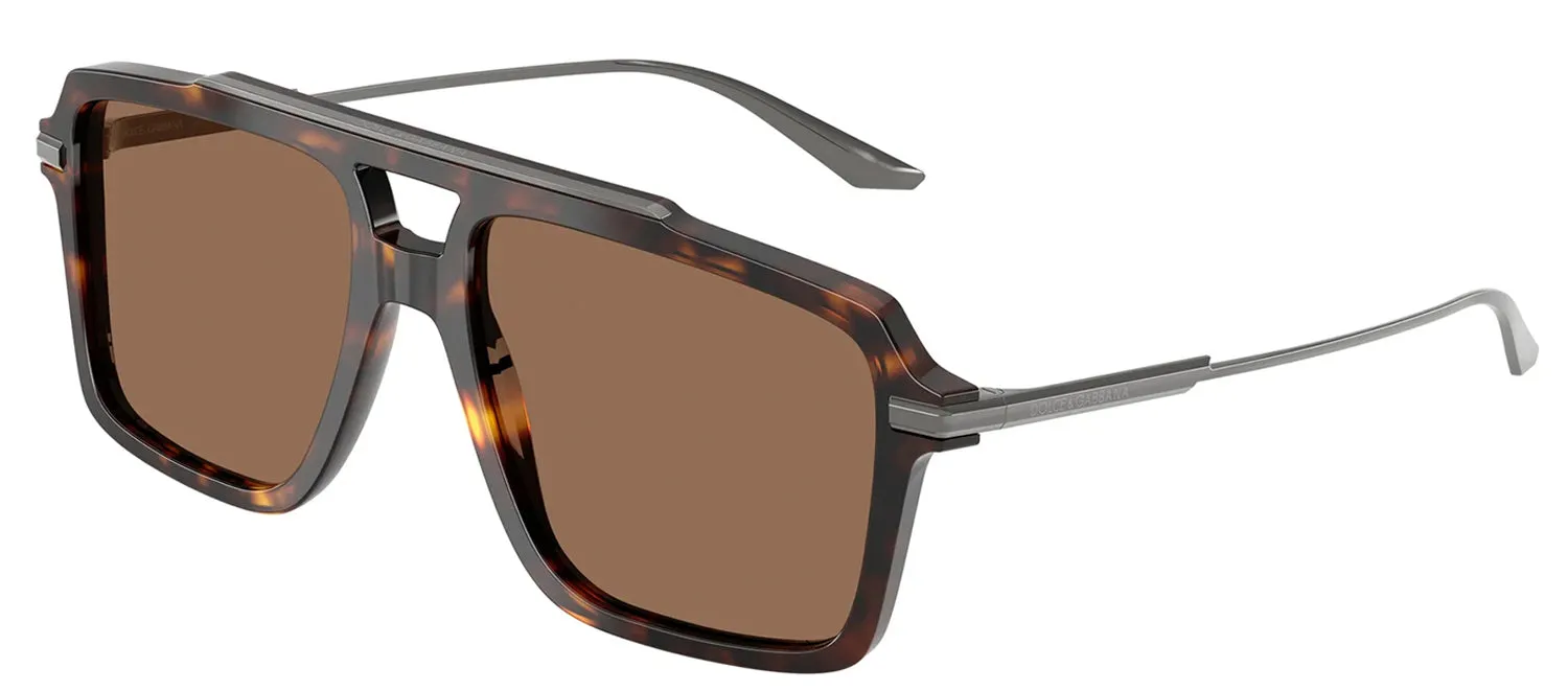 DOLCE & GABBANA DG 4477 502/73 Pilot Havana Acetate Sunglasses with Dark Brown Lens sold by Gaffos product image thumbnail 2