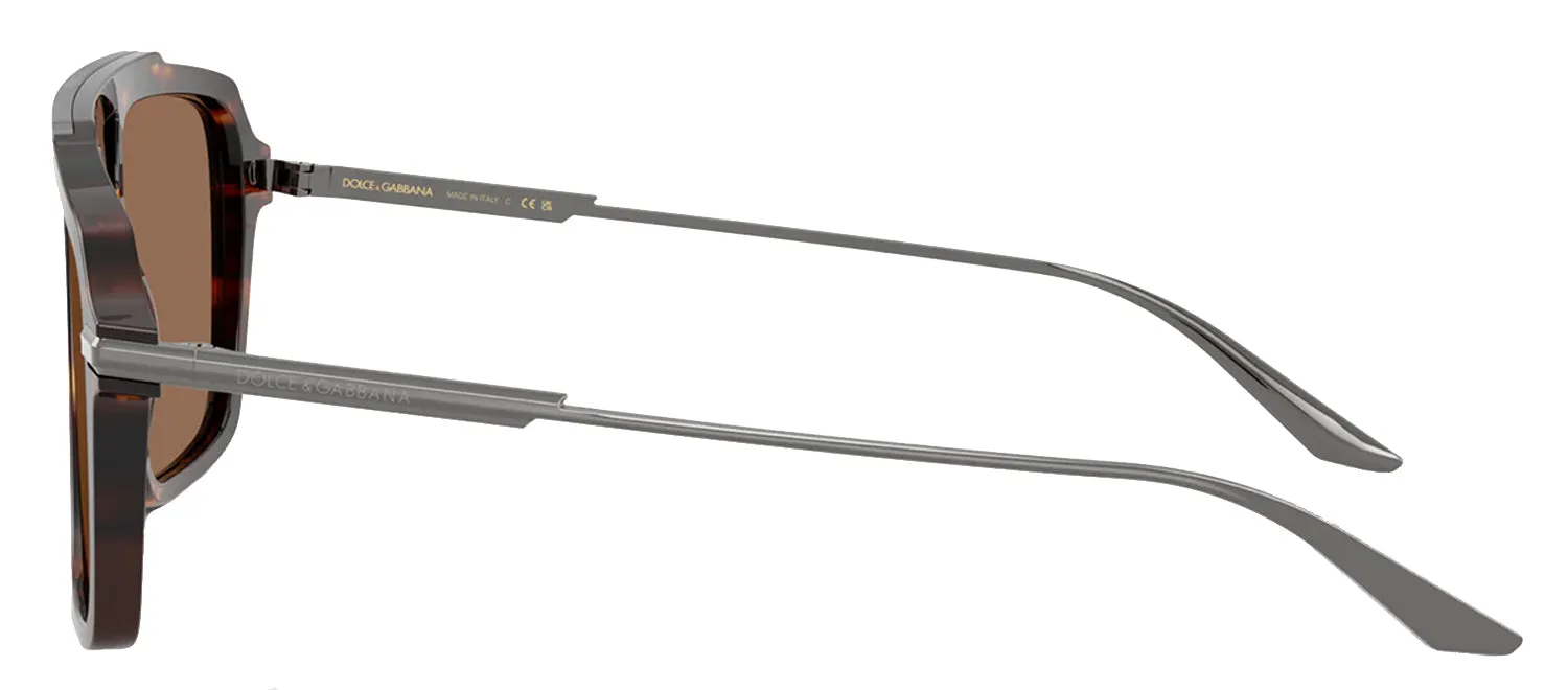 DOLCE & GABBANA DG 4477 502/73 Pilot Havana Acetate Sunglasses with Dark Brown Lens sold by Gaffos product image thumbnail 3