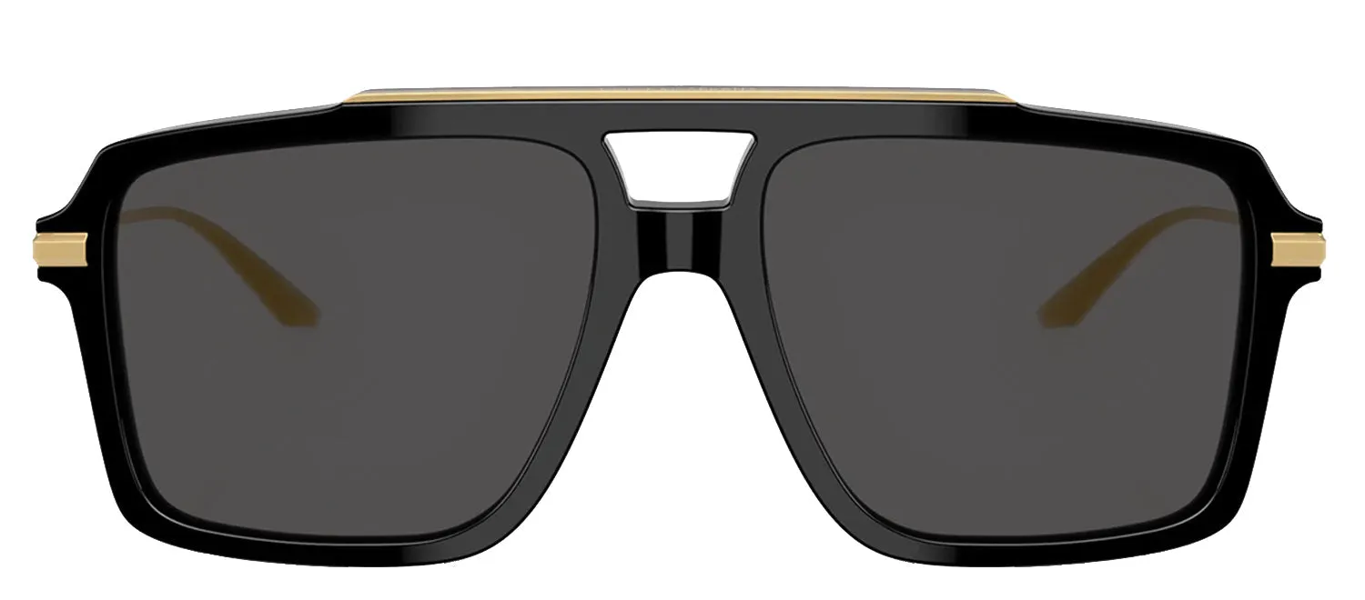 DOLCE & GABBANA DG 4477 501/87 Pilot Black Acetate Sunglasses with Dark Grey Lens sold by Gaffos