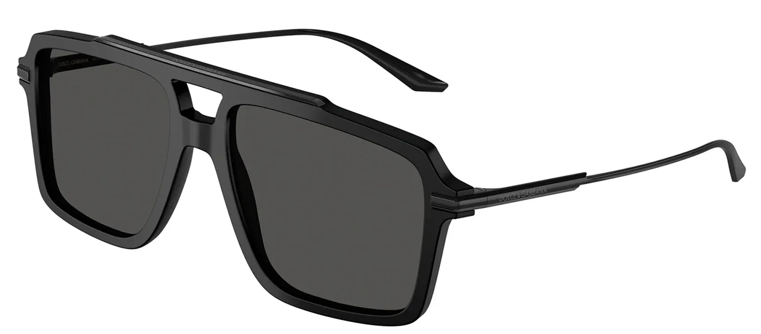 DOLCE & GABBANA DG 4477 252587 Pilot Matte Black Acetate Sunglasses with Dark Grey Lens sold by Gaffos product image thumbnail 2