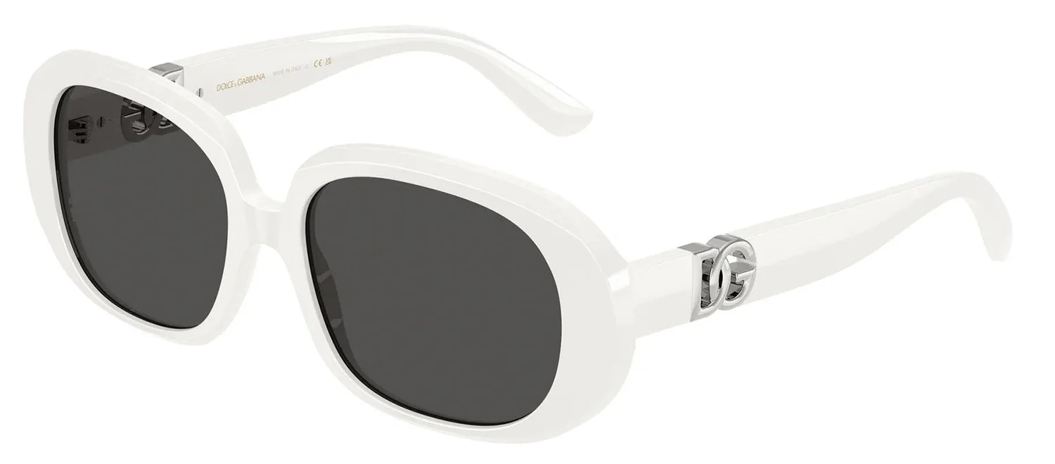 DOLCE & GABBANA DG 4476 331287 Oval White Acetate Sunglasses with Dark Grey Lens sold by Gaffos product image thumbnail 2