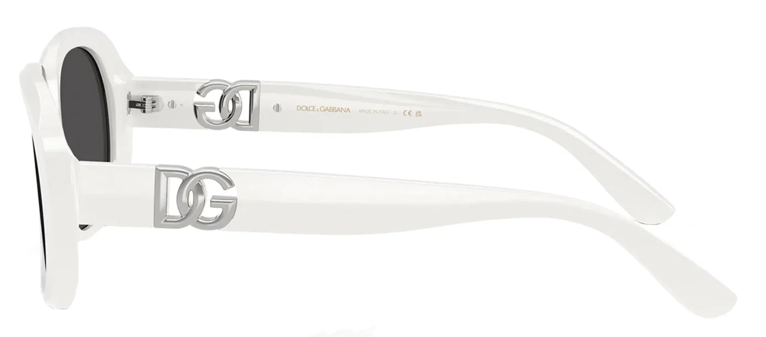 DOLCE & GABBANA DG 4476 331287 Oval White Acetate Sunglasses with Dark Grey Lens sold by Gaffos product image thumbnail 3