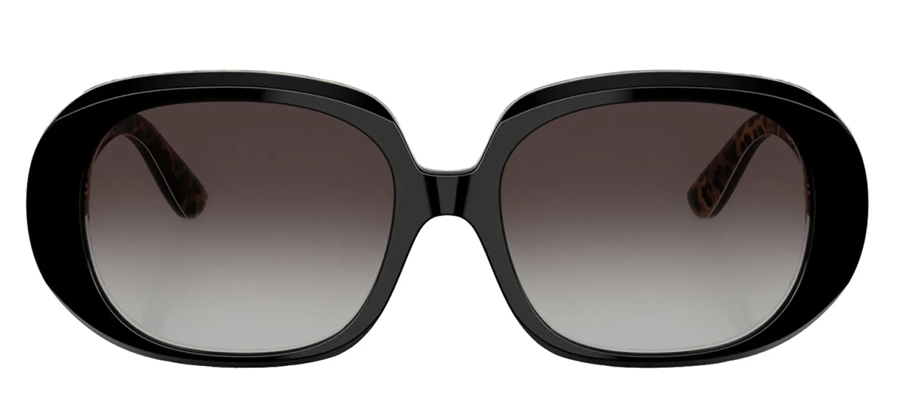 DOLCE & GABBANA DG 4476 32998G Oval Top Black On Leo Brown Acetate Sunglasses with Grey Gradient Lens sold by Gaffos