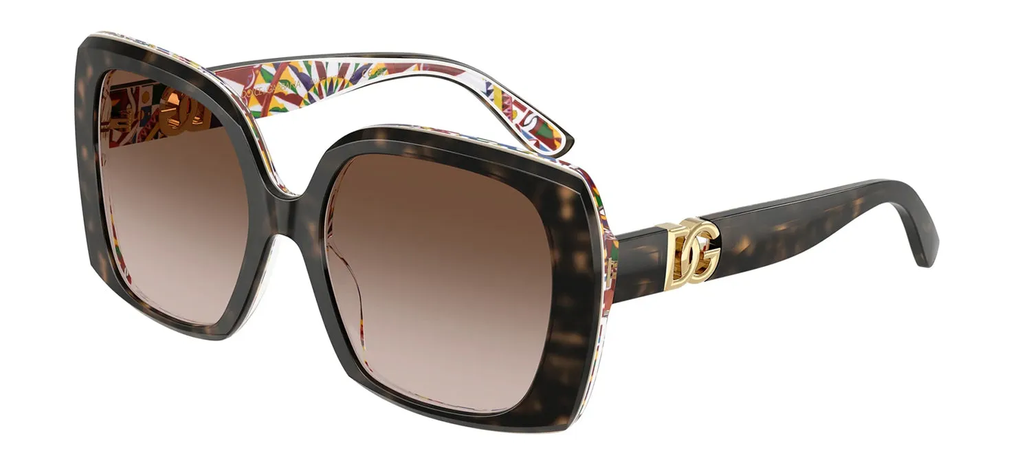 DOLCE & GABBANA DG 4475 321713 Square Havana On White Barrow Acetate Sunglasses with Brown Gradient Lens sold by Gaffos product image thumbnail 2