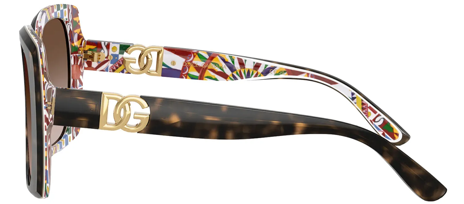 DOLCE & GABBANA DG 4475 321713 Square Havana On White Barrow Acetate Sunglasses with Brown Gradient Lens sold by Gaffos product image thumbnail 3