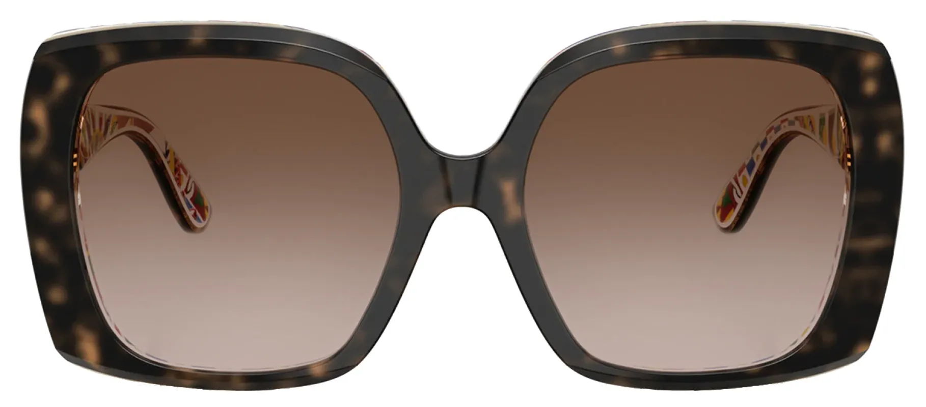 DOLCE & GABBANA DG 4475 321713 Square Havana On White Barrow Acetate Sunglasses with Brown Gradient Lens sold by Gaffos