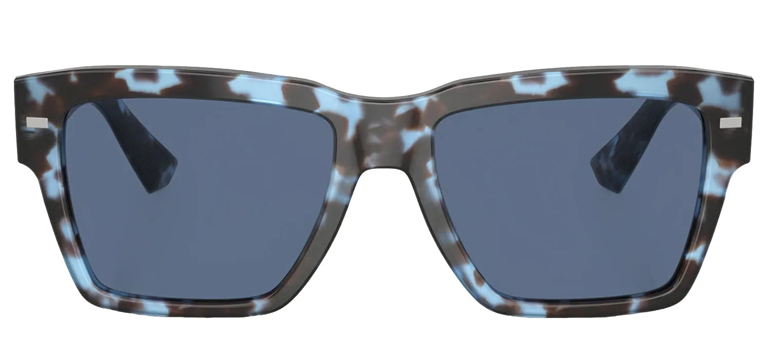 DOLCE & GABBANA DG 4431F 339280 Square Havana Blue Acetate Sunglasses with Dark Blue Lens sold by Gaffos