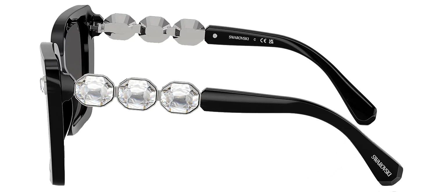 Swarovski SK 6032 100187 Square Plastic Black Sunglasses with Grey Lens sold by Gaffos product image thumbnail 3