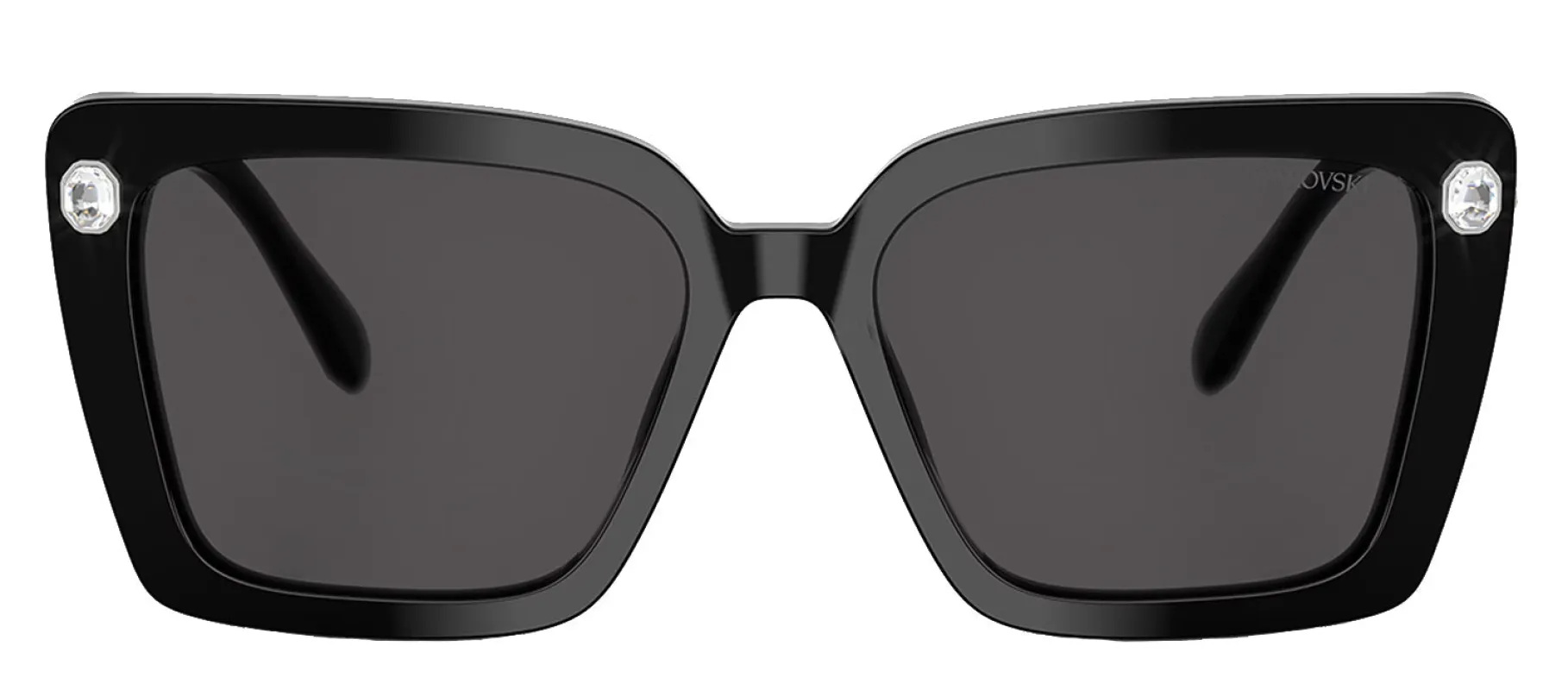 Swarovski SK 6032 100187 Square Plastic Black Sunglasses with Grey Lens sold by Gaffos