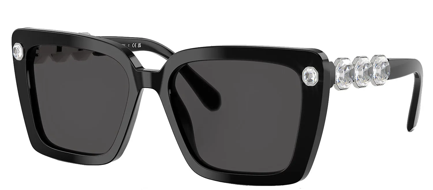 Swarovski SK 6032 100187 Square Plastic Black Sunglasses with Grey Lens sold by Gaffos product image thumbnail 2