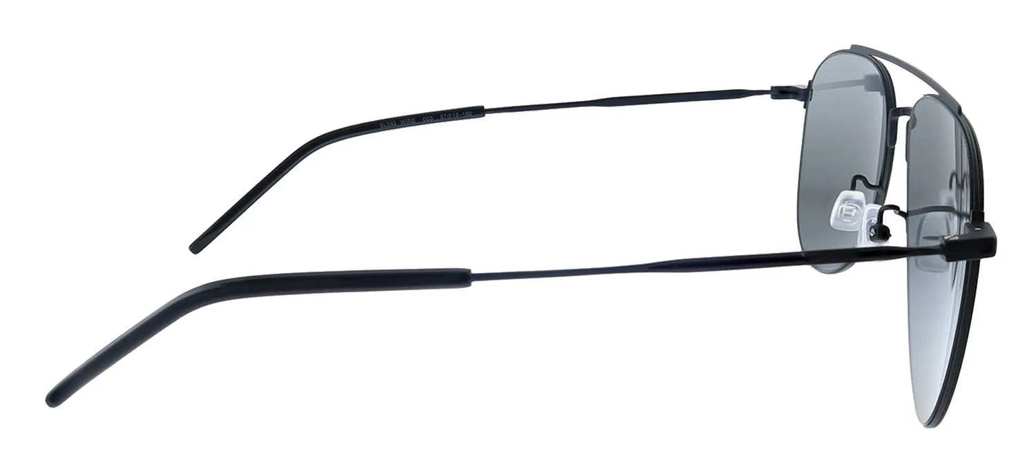 Saint Laurent WIRE SL 392 003 Aviator Metal Black Sunglasses with Silver Mirror Lens sold by Gaffos product image thumbnail 3