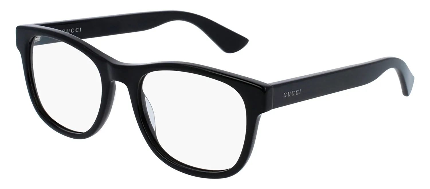 Gucci GG 0004ON 001 Rectangle Acetate Black Eyeglasses with Demo Lens sold by Gaffos
