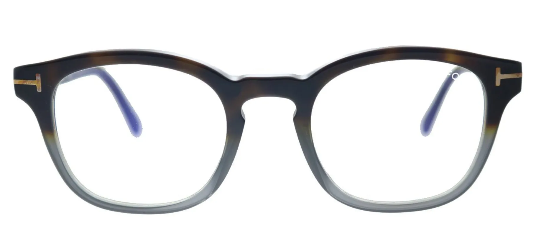 Tom Ford FT 5532-B 55A Square Plastic Havana Eyeglasses with Blue Block With Grey Clip-On Lens sold by Gaffos