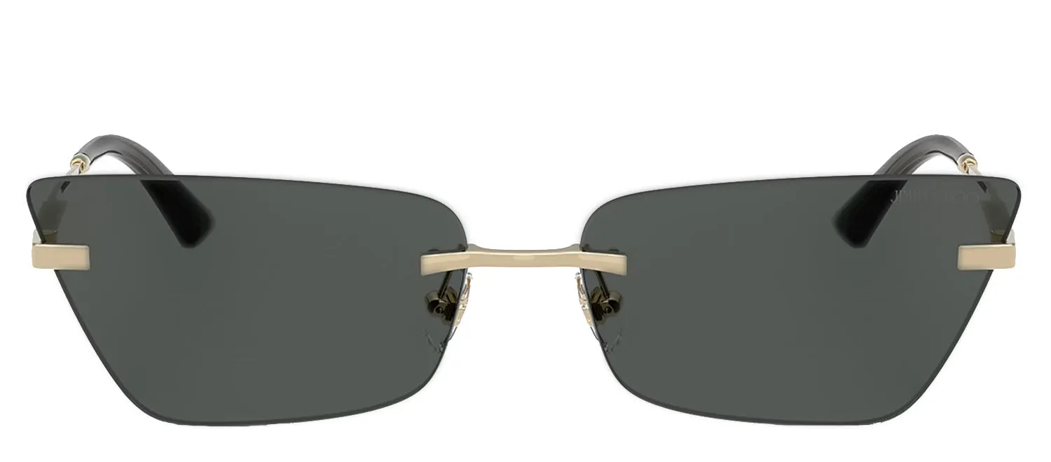 Jimmy Choo JC 4012 300687 Cat-Eye Metal Gold Sunglasses with Grey Lens sold by Gaffos