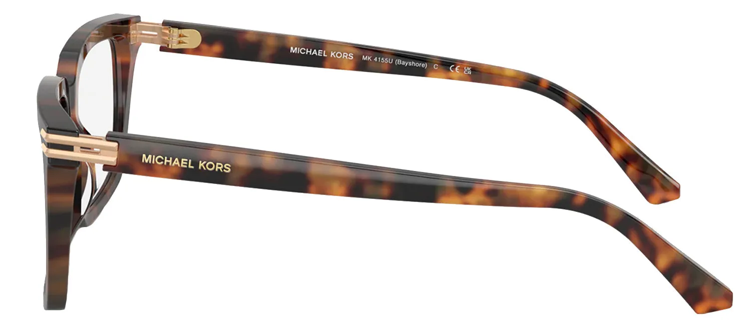 Michael Kors BAYSHORE MK 4155U 3904 Square Plastic Tortoise Eyeglasses with Logo Stamped Demo Lenses sold by Gaffos product image thumbnail 3