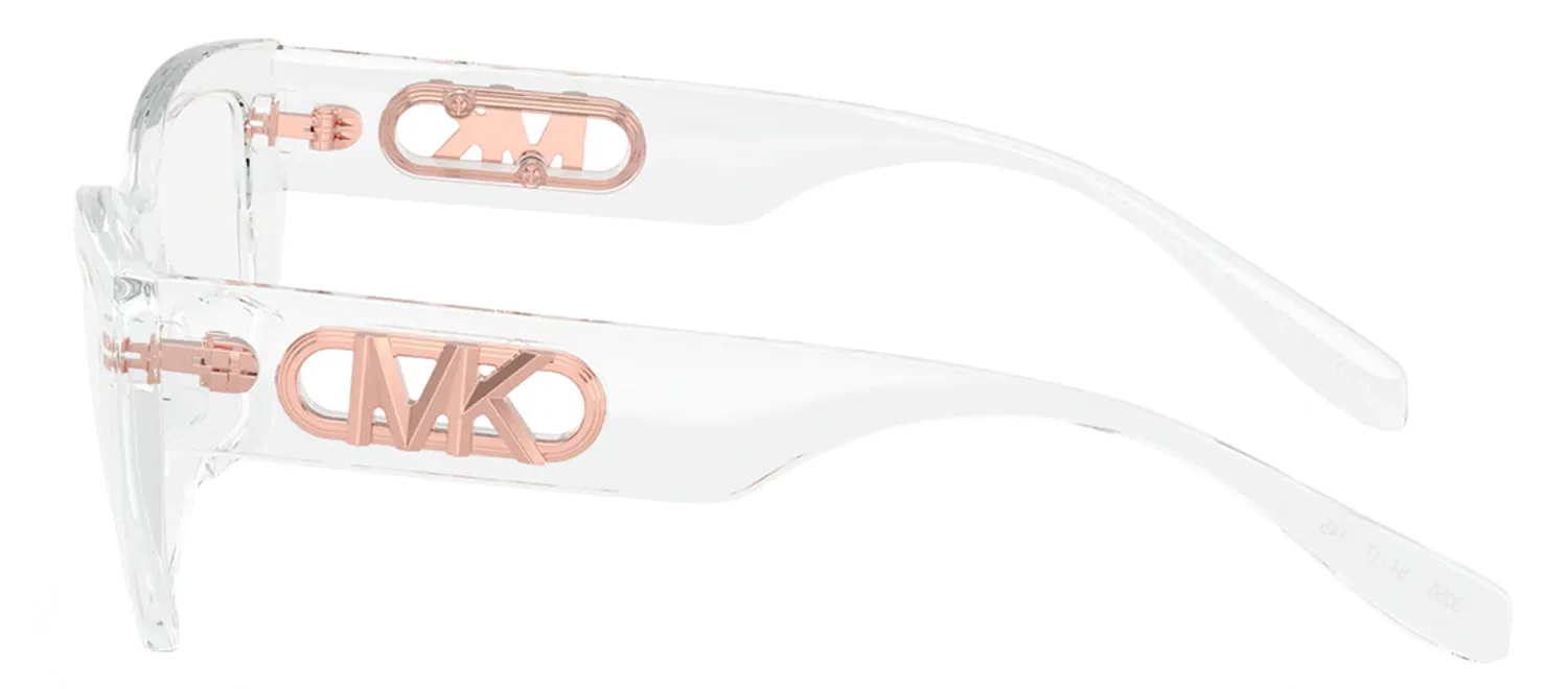 Michael Kors PUGLIA MK 4149U 3050 Rectangle Plastic Clear Eyeglasses with Logo Stamped Demo Lenses sold by Gaffos product image thumbnail 3