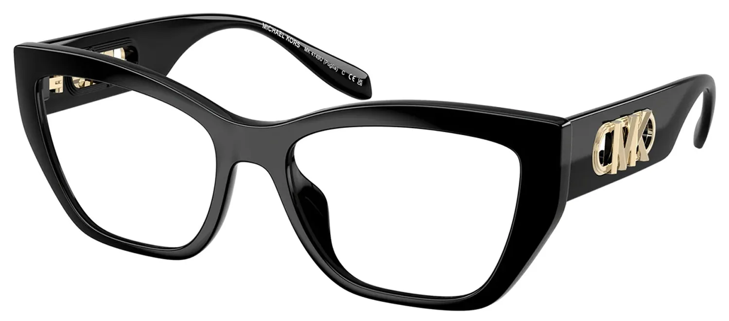 Michael Kors PUGLIA MK 4149U 3005 Rectangle Plastic Black Eyeglasses with Logo Stamped Demo Lenses sold by Gaffos product image thumbnail 2