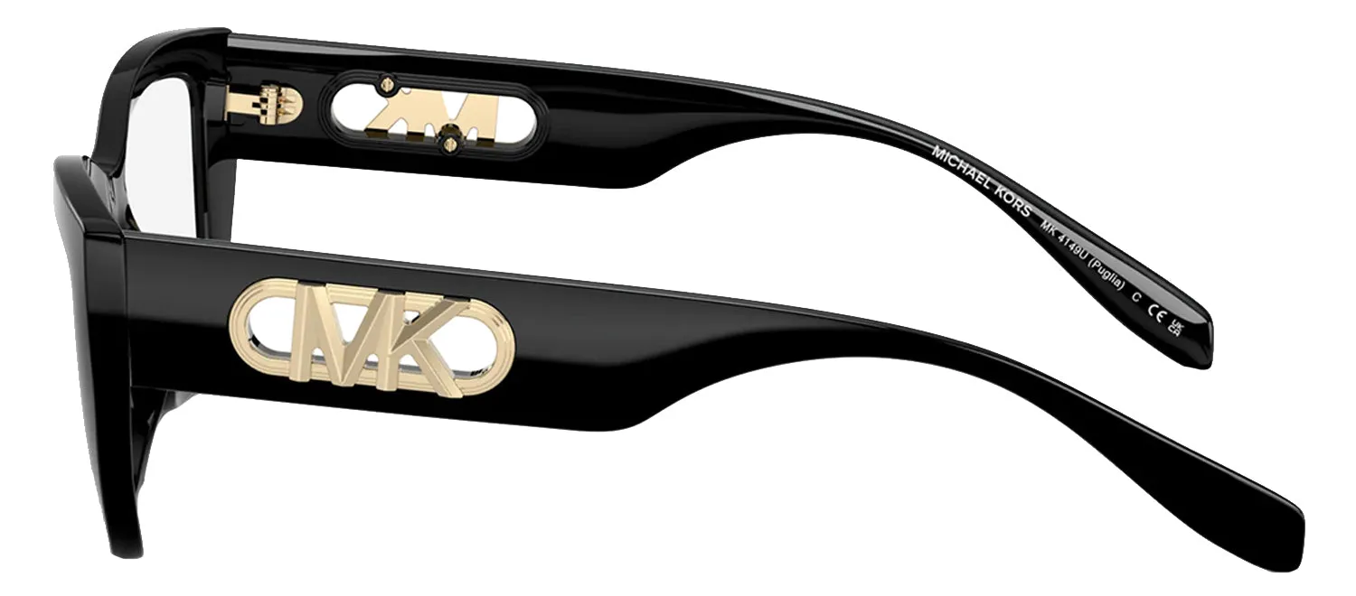 Michael Kors PUGLIA MK 4149U 3005 Rectangle Plastic Black Eyeglasses with Logo Stamped Demo Lenses sold by Gaffos product image thumbnail 3