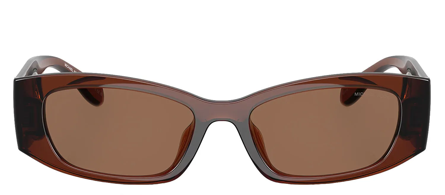 Michael Kors RHODES MK 2243U 402173 Irregular Plastic Brown Sunglasses with Brown Lens sold by Gaffos