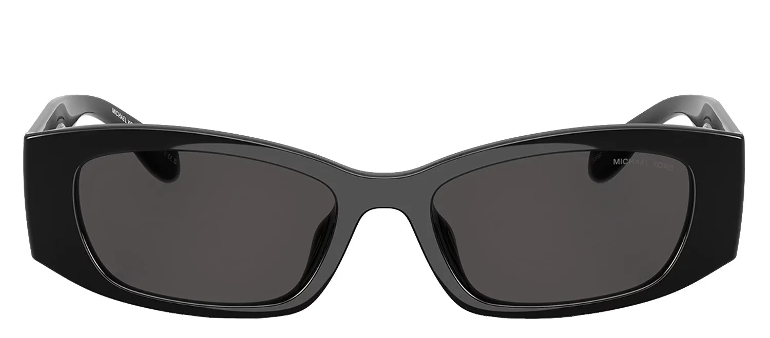 Michael Kors RHODES MK 2243U 300587 Irregular Plastic Black Sunglasses with Grey Lens sold by Gaffos