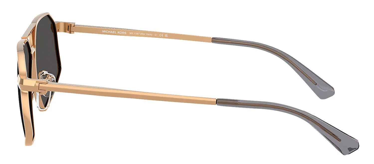 Michael Kors MAR VISTA MK 1167 189987 Irregular Metal Gold Sunglasses with Grey Lens sold by Gaffos product image thumbnail 3