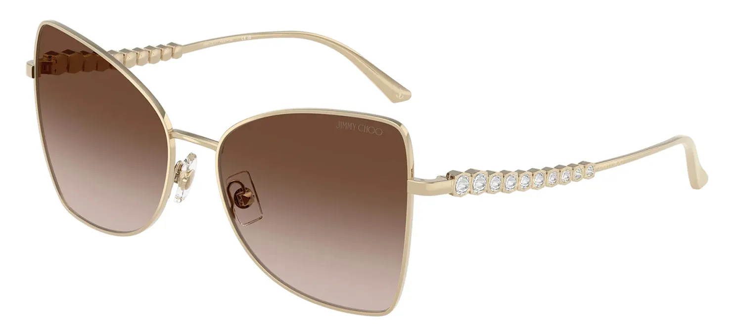 Jimmy Choo JC 4010B 300613 Butterfly Metal Gold Sunglasses with Brown Gradient Lens sold by Gaffos product image thumbnail 2