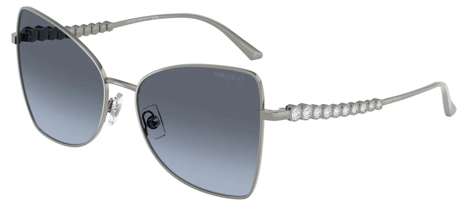 Jimmy Choo JC 4010B 30048F Butterfly Metal Gunmetal Sunglasses with Blue Gradient Lens sold by Gaffos product image thumbnail 2