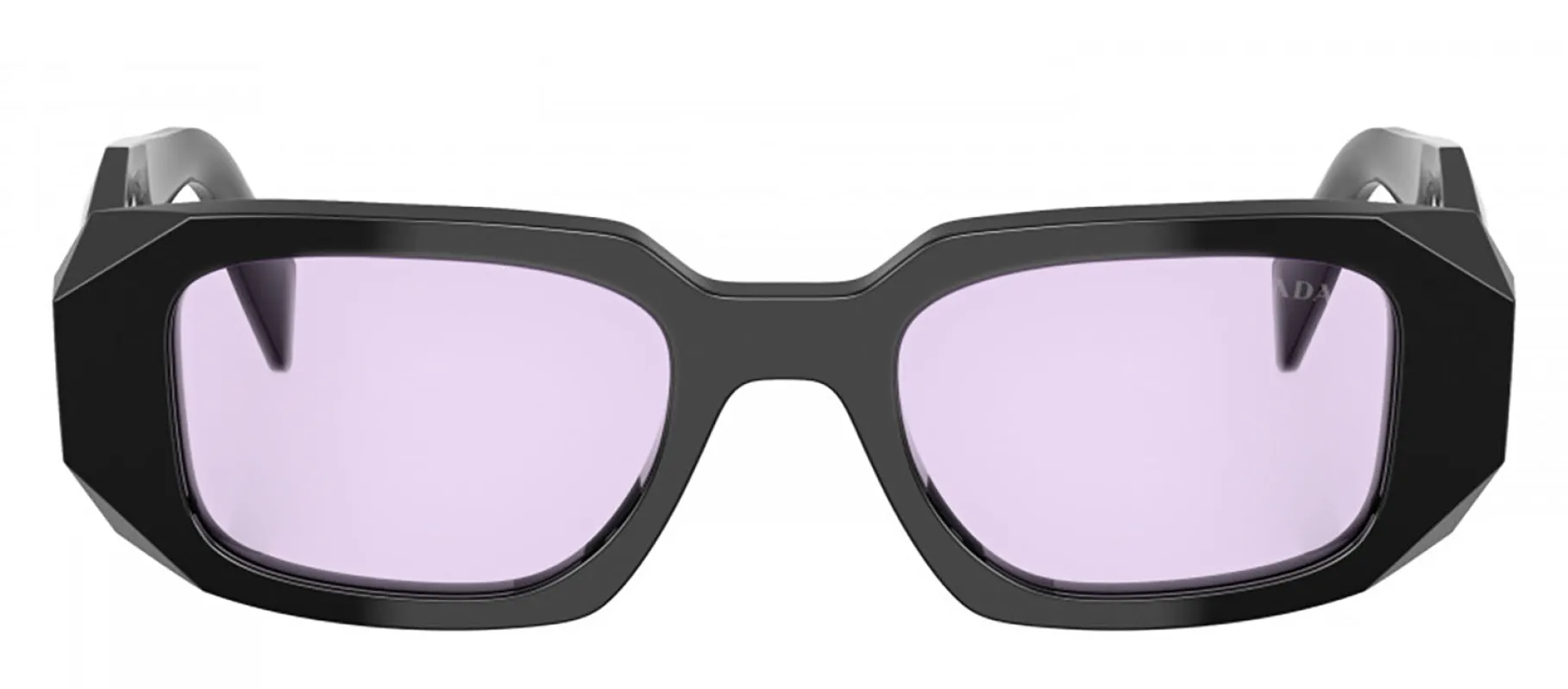 Prada PR 17WSF 16K40J Rectangle Plastic Black Sunglasses with Purple Lens sold by Gaffos