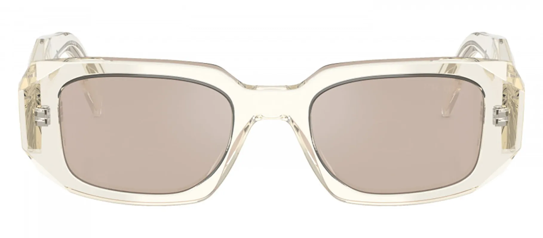 Prada PR 17WSF 19X30N Rectangle Plastic Beige Sunglasses with Brown Mirror Lens sold by Gaffos
