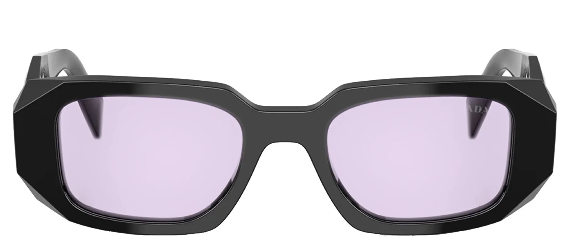 Prada PR 17WS 16K40J Rectangle Plastic Black Sunglasses with Purple Lens sold by Gaffos