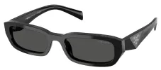 Prada PR B06S 16K08Z Rectangle Plastic Black Sunglasses with Grey Lens sold by Gaffos