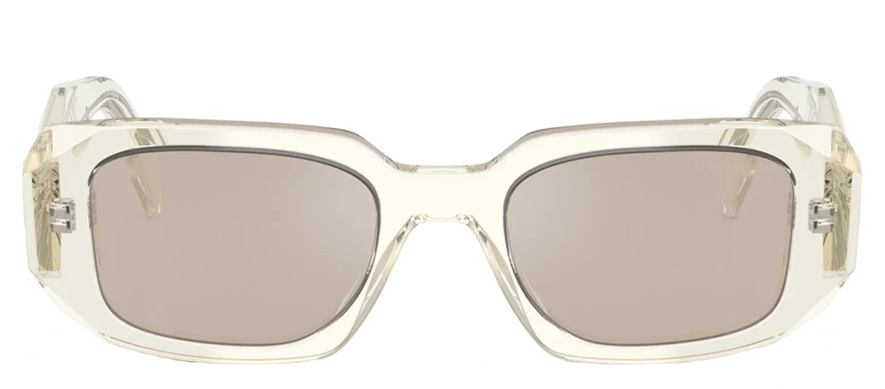 Prada PR 17WS 19X30N Rectangle Plastic Beige Sunglasses with Brown Mirror Lens sold by Gaffos