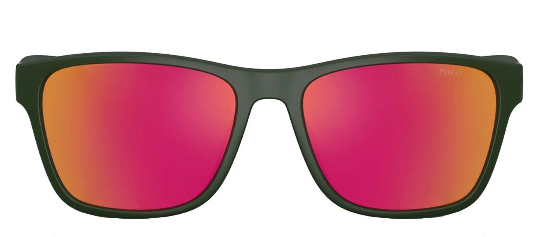 Polo Ralph Lauren PH 4229U 55966Q Square Plastic Green Sunglasses with Orange Mirror Lens made by Polo by Ralph Lauren