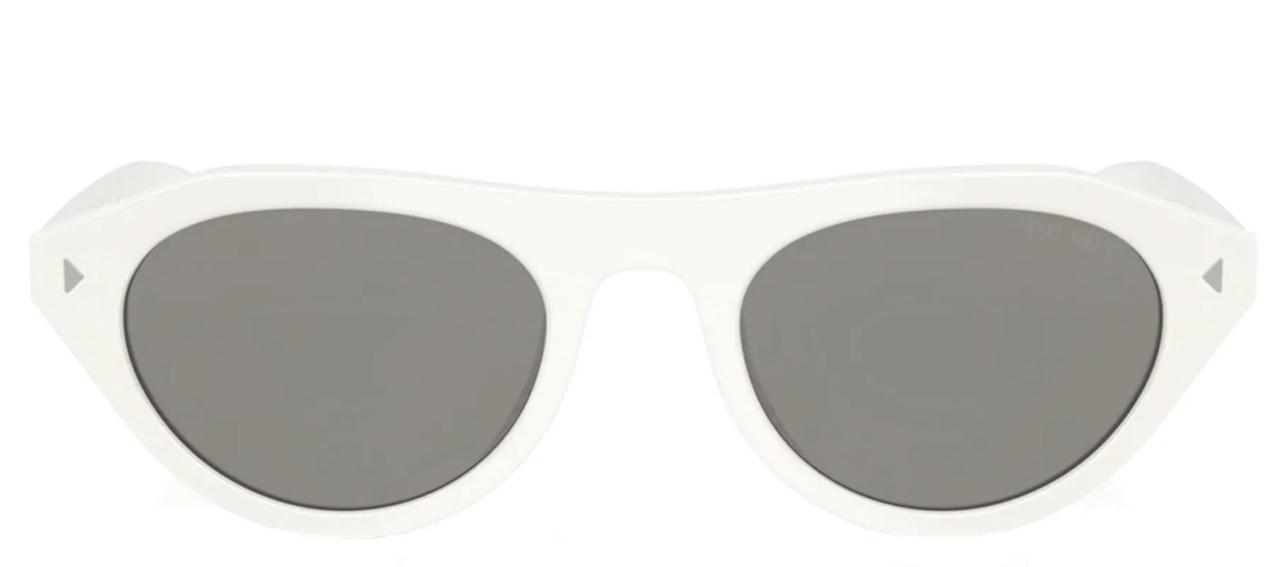Prada PR B15S 17K80R Irregular Plastic White Sunglasses with Grey Lens sold by Gaffos